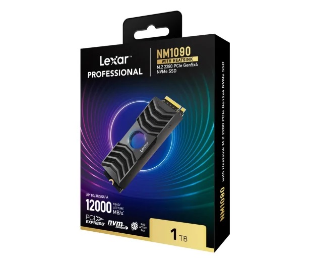 SSD NVME LEXAR 1TB NM1090 GEN5 12000/11000 MB/S CON DISSIPATORE ARGB